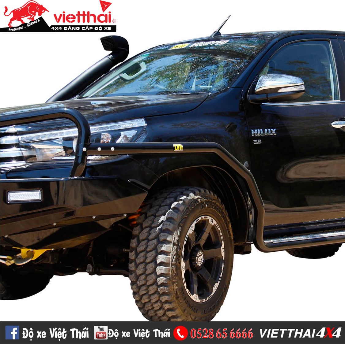 Bảo vệ hông TJM Modular Side Step ống 63 Đen danh cho Hilux 2015 +